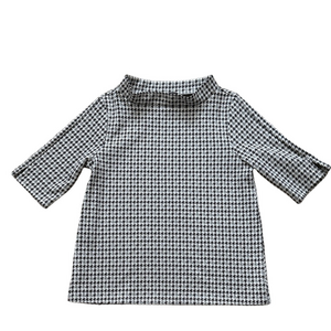 Ann Taylor factory gray houndstooth top sz S